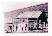 Photograph, modern print, of greenhouse at Beaconfield under construction