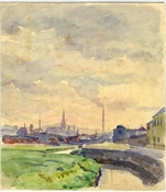 Water colour painting of Runcorn