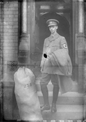 Glass negative of Wilson Baker in uniform.