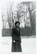 Photograph of Margaret Baker on frozen pond