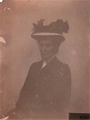 Glass plate of a woman, possibly Pollie Baker