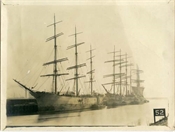 Photograph of ships, docked, probably Runcorn