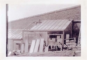 Photograph, modern print, of greenhouse under construction at Beaconfield.