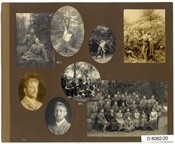 Page from Baker family album, family and gardening.