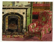 Water colour painting of room interior at Epworth House