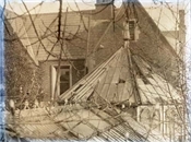 Glass negative of roof of Beaconfield conservatory