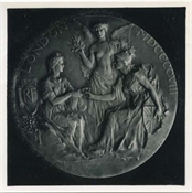 Photograph of aluminium medal, probably from Castner Kellner metal